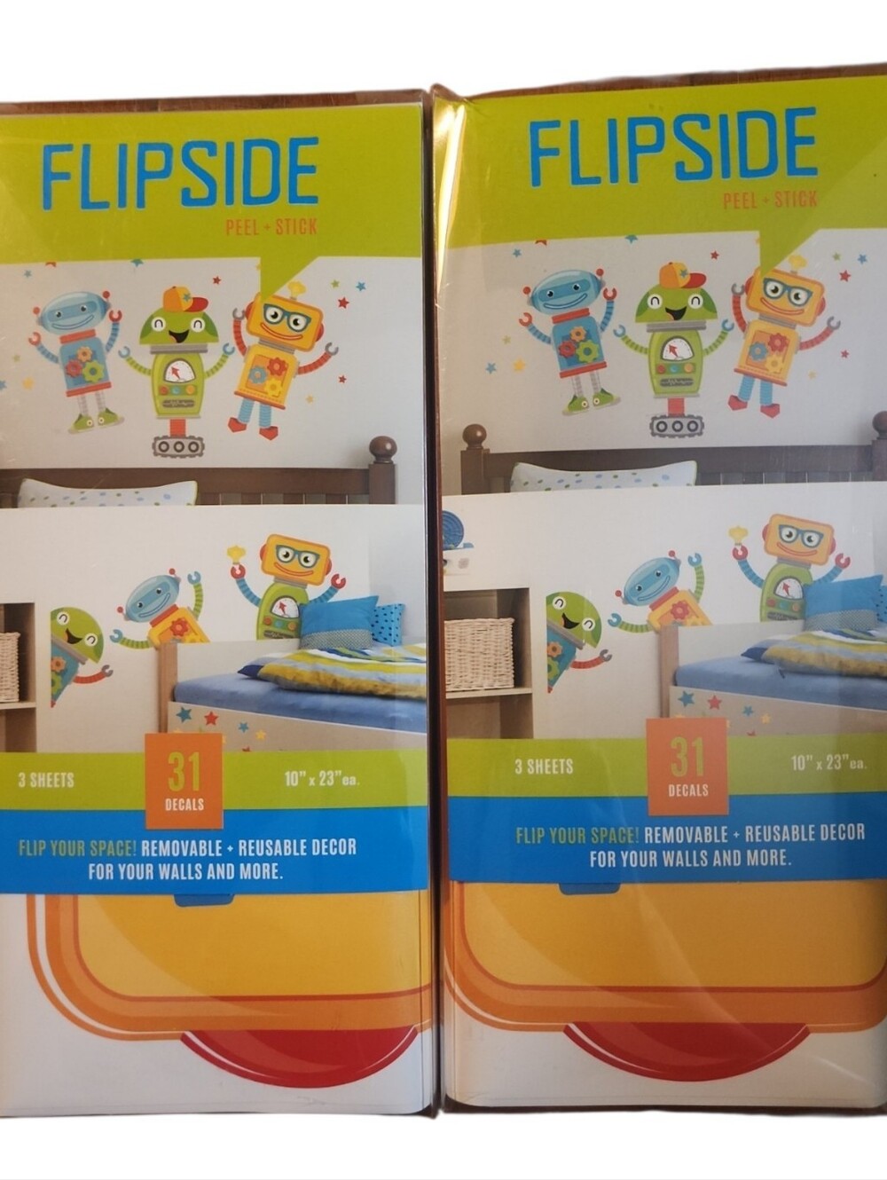 Flipside Peel & Stick Robot Wall Decals